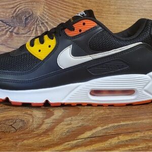 Nike Air Max Black with Orange and Yellow Accents